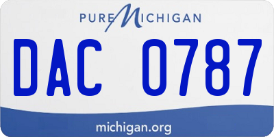 MI license plate DAC0787