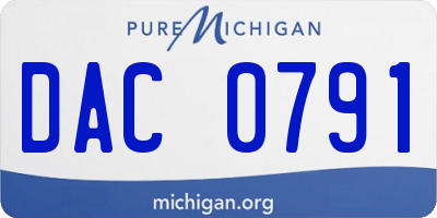 MI license plate DAC0791