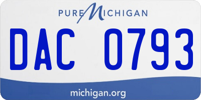 MI license plate DAC0793