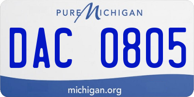 MI license plate DAC0805