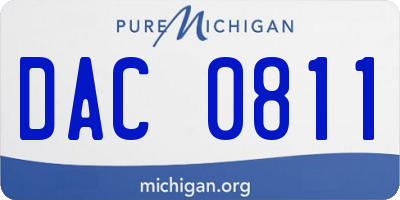 MI license plate DAC0811