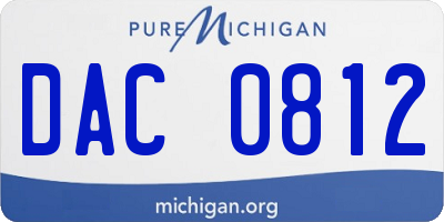 MI license plate DAC0812