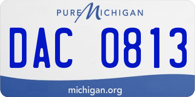 MI license plate DAC0813