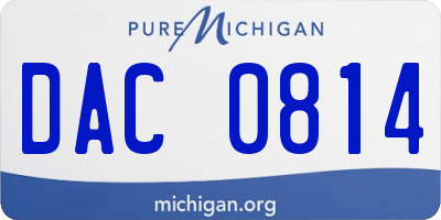 MI license plate DAC0814