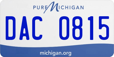 MI license plate DAC0815