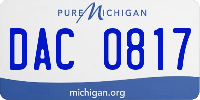 MI license plate DAC0817