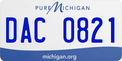 MI license plate DAC0821