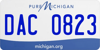 MI license plate DAC0823