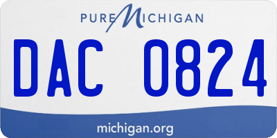 MI license plate DAC0824