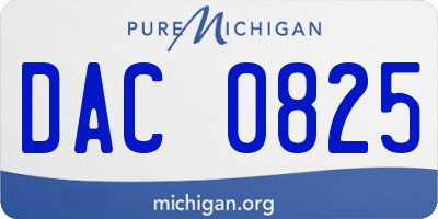 MI license plate DAC0825