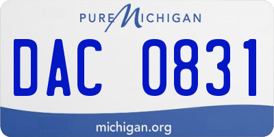 MI license plate DAC0831