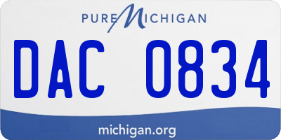 MI license plate DAC0834