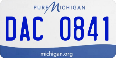 MI license plate DAC0841