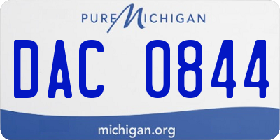 MI license plate DAC0844