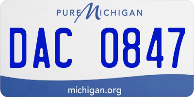 MI license plate DAC0847