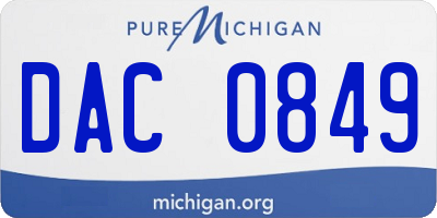 MI license plate DAC0849