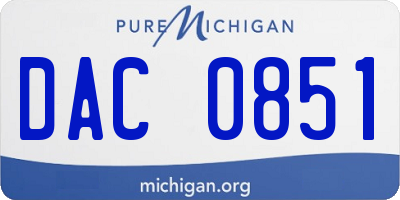 MI license plate DAC0851