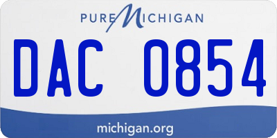 MI license plate DAC0854