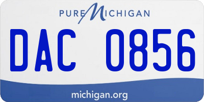 MI license plate DAC0856