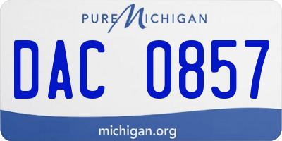 MI license plate DAC0857