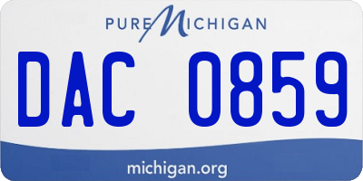 MI license plate DAC0859