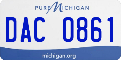 MI license plate DAC0861