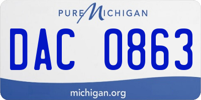 MI license plate DAC0863