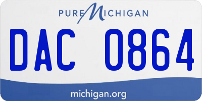 MI license plate DAC0864