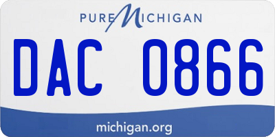 MI license plate DAC0866