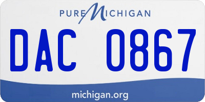 MI license plate DAC0867