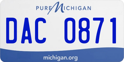 MI license plate DAC0871
