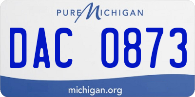 MI license plate DAC0873