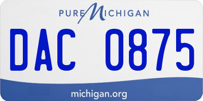 MI license plate DAC0875