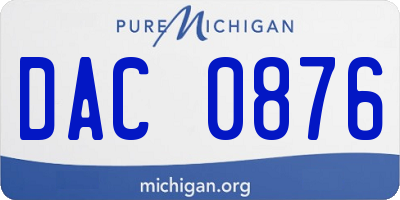 MI license plate DAC0876