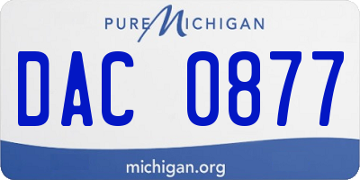 MI license plate DAC0877