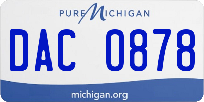 MI license plate DAC0878