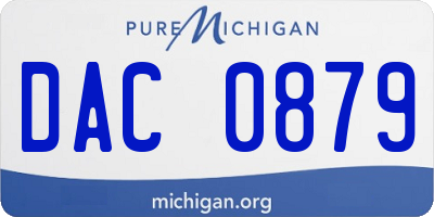 MI license plate DAC0879