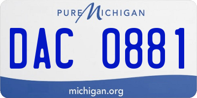 MI license plate DAC0881