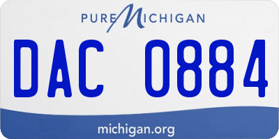 MI license plate DAC0884
