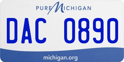 MI license plate DAC0890