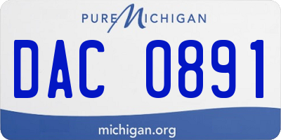 MI license plate DAC0891