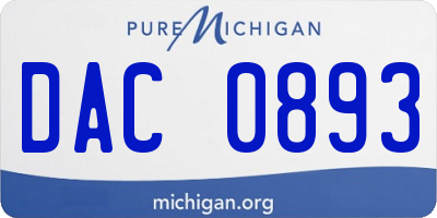 MI license plate DAC0893
