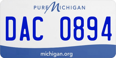 MI license plate DAC0894