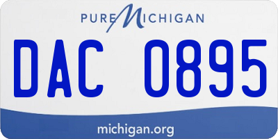 MI license plate DAC0895
