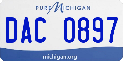 MI license plate DAC0897