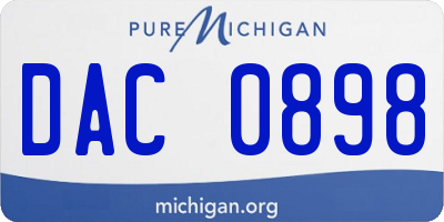 MI license plate DAC0898