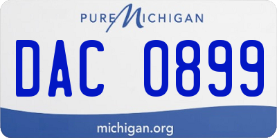 MI license plate DAC0899