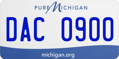 MI license plate DAC0900