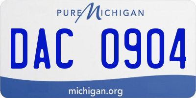 MI license plate DAC0904