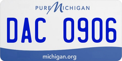 MI license plate DAC0906